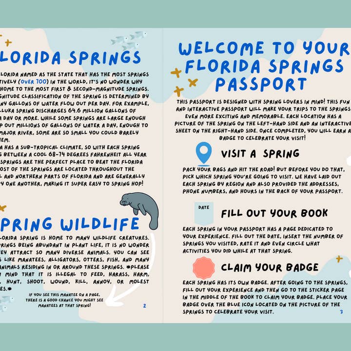 Florida Springs Passport - Wholesale Nature Guide - Florida Springs Passport
