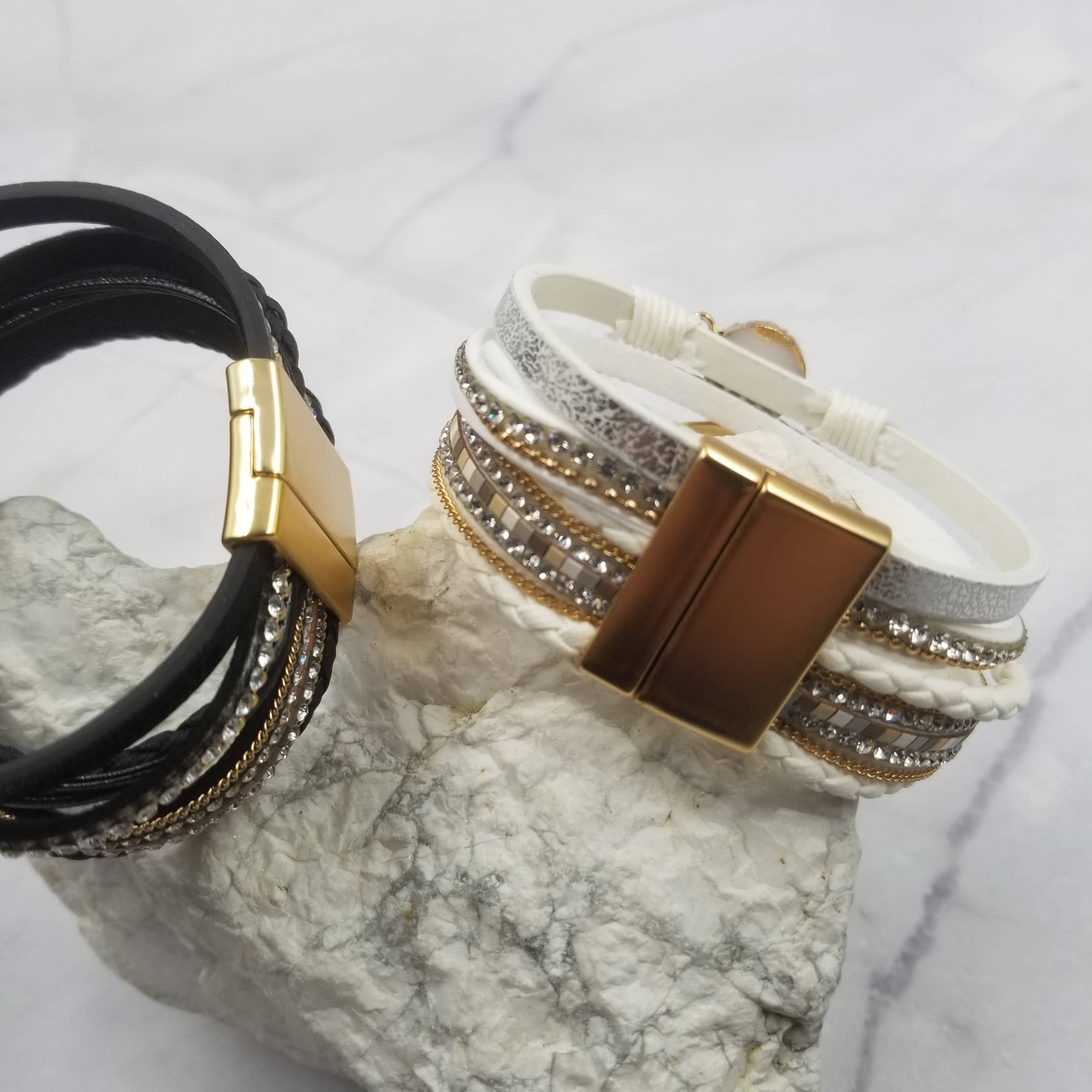 The Pretty Jewellery - Vendita all'ingrosso Braccialetto con ciondolo/pendente - Bracciale a cuore in cristallo con chiusura magnetica2