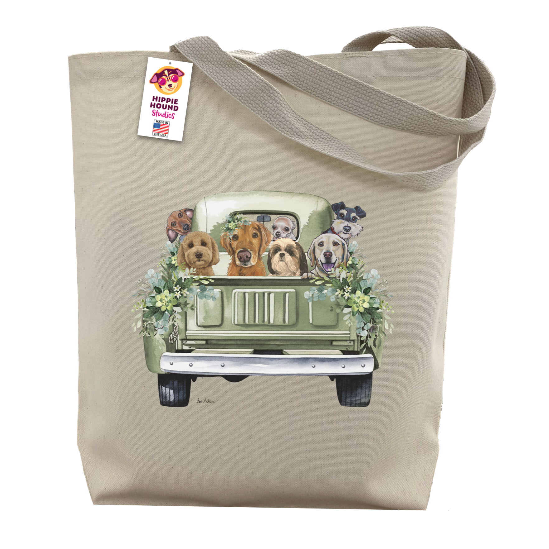 Hippie Hound Studios - Wholesale Tote Bag - Women's - Farm Truck with DogsTote Bag0