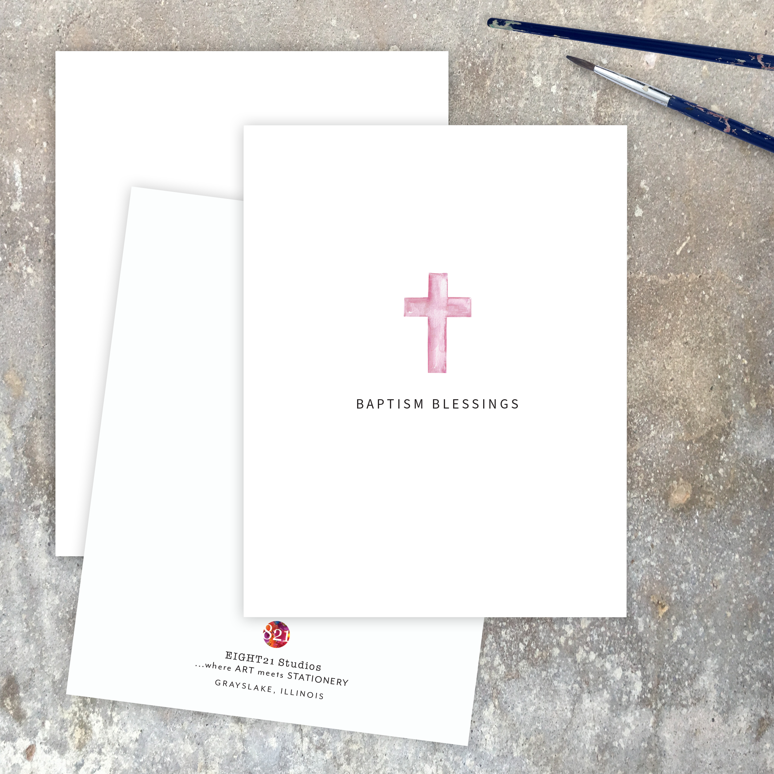 Eight21 Studios + Unique Greeting Cards, Art and Stationery - Wholesale Religious Card - Baptism Congratulations, Girl Baby Dedication Greeting Card5