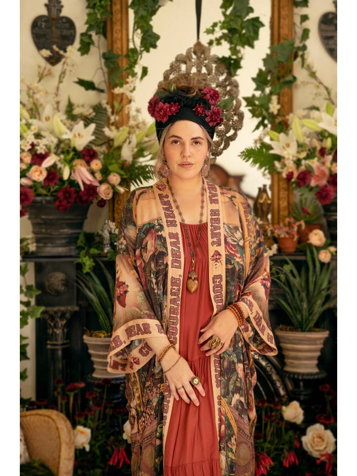 Market of Stars (USA) - Wholesale Kimono - Women's - Courage Dear Heart Opera Duster Kimono Robe w/ Sacred Heart21