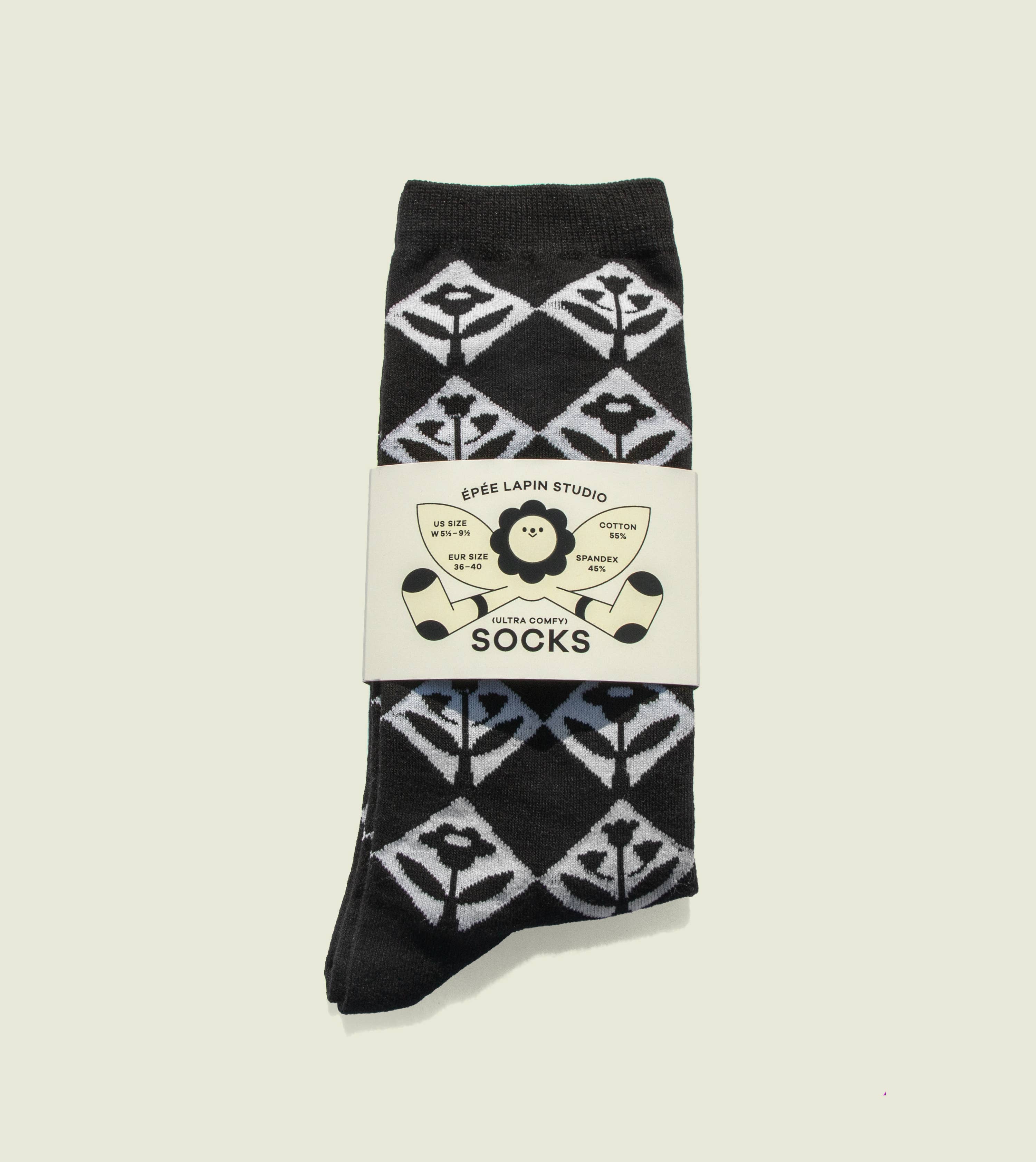 Épée Lapin Studio - Wholesale Socks - Women's - Floral Argyle Socks1