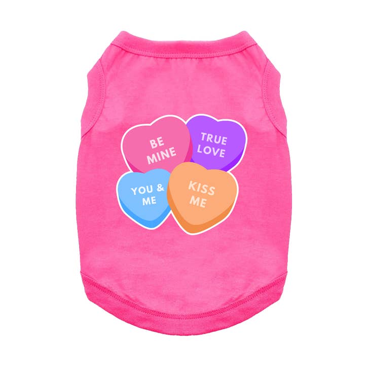 Conversation Hearts - Dog Shirt for wholesale by Fun Dog Shirts