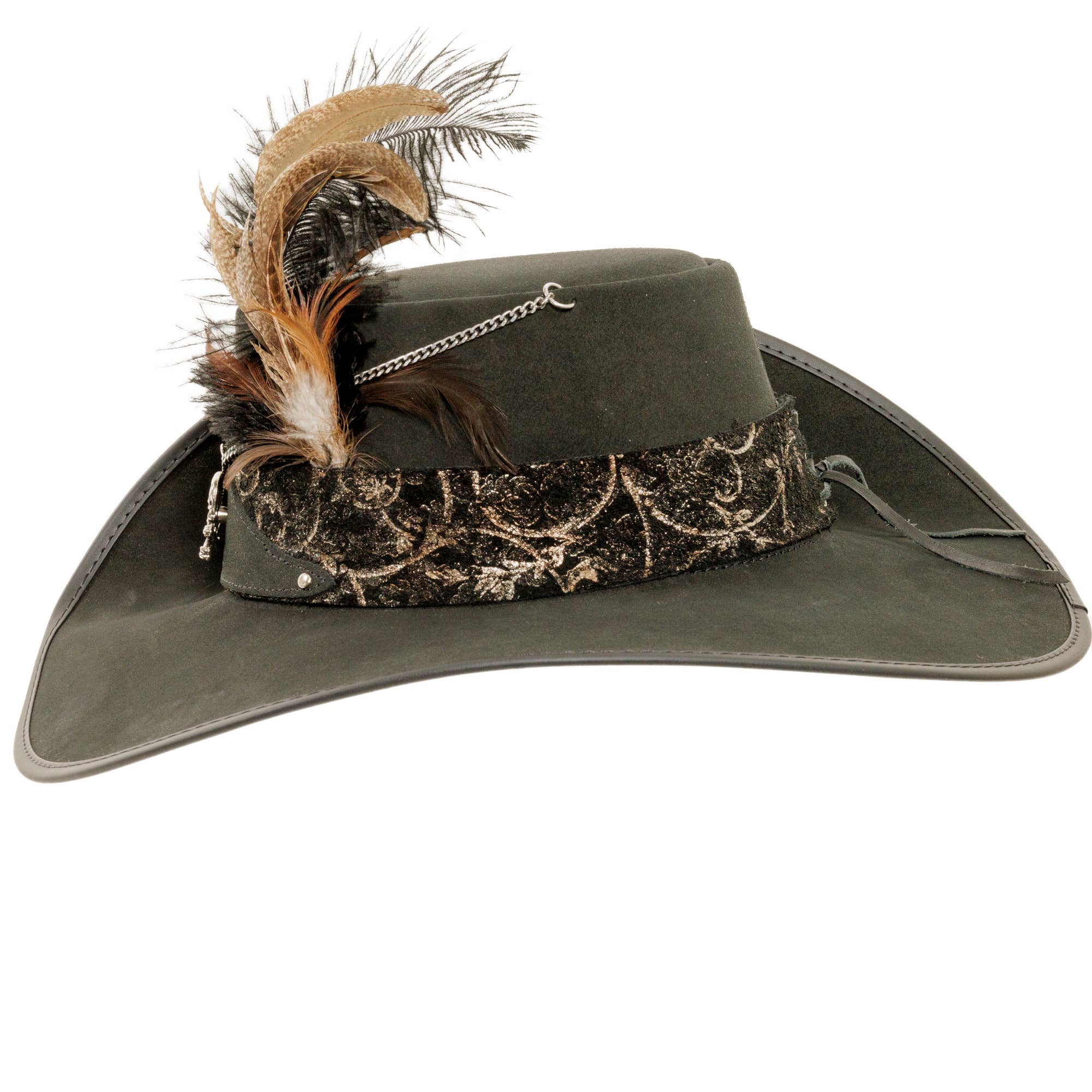 Black Suede Leather Cavalier Hat - Style Hook for wholesale on Faire7