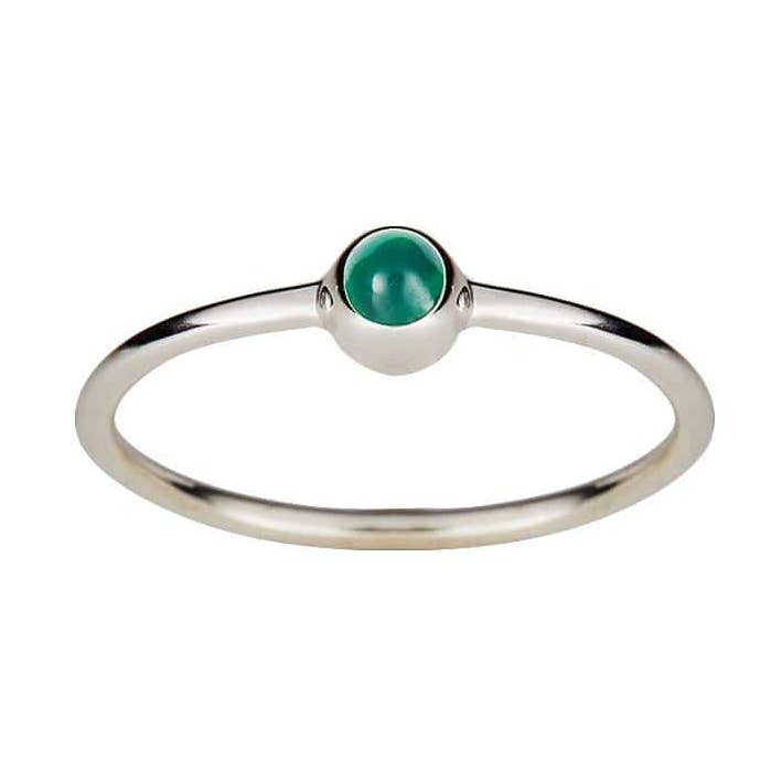 Silver Ring with Small Green Onyx for wholesale by Juulry