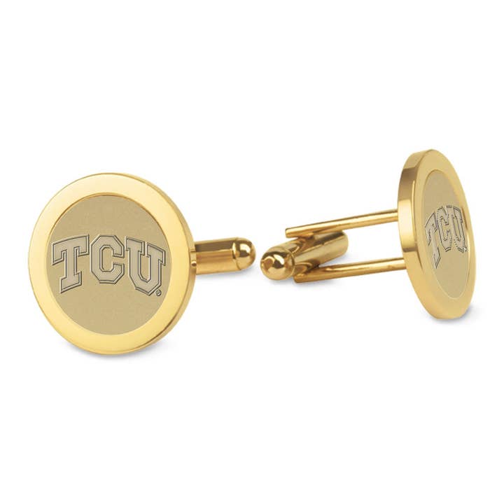 TCU Horned Frogs Gold Cufflinks for wholesale by Collegiate Gifts and Accessories