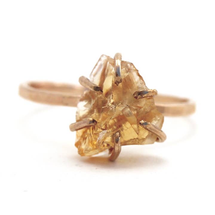 Anillo de citrino crudo para venta al por mayor de Alana Douvros Jewellery