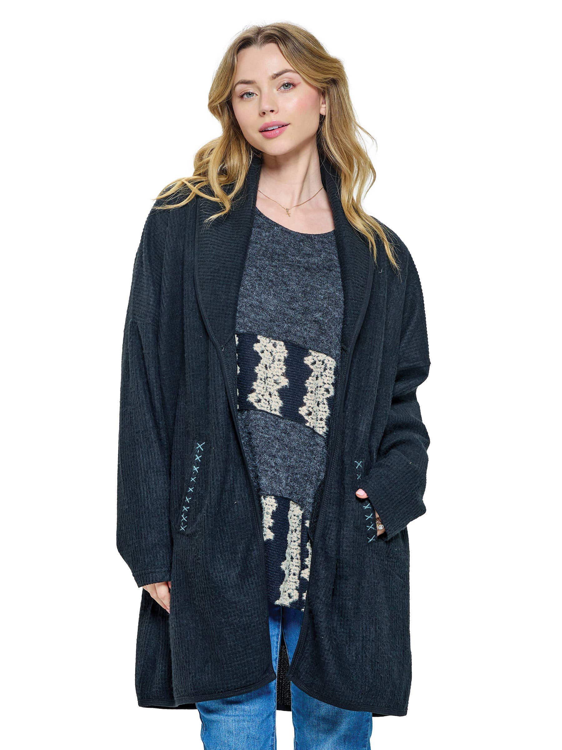 Yak & Yeti - Wholesale Cardigan - Women's - SALE Cardigan Loose Fit Handstitched (Reg. Price $26) 3
