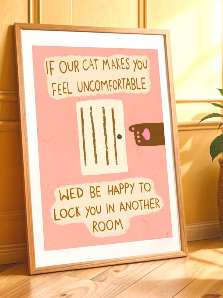 Funny Cat Art Print: Colourful Feline Wall Decor for wholesale by The Paper Tail