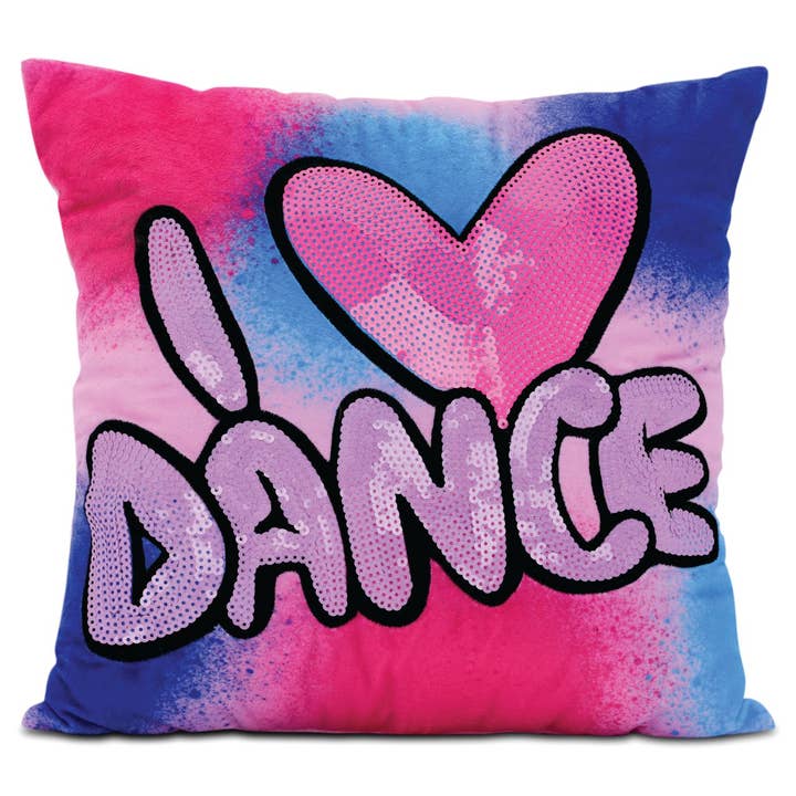 Iscream - Wholesale Throw/Decorative Pillow - Corey Paige I Heart Dance Sequin Autograph Plush