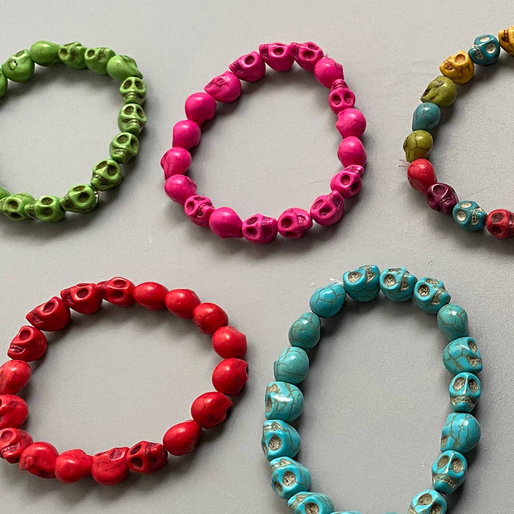 VIE - Wholesale Beaded Bracelet - Skull Bracelet, Dyed Howlite14