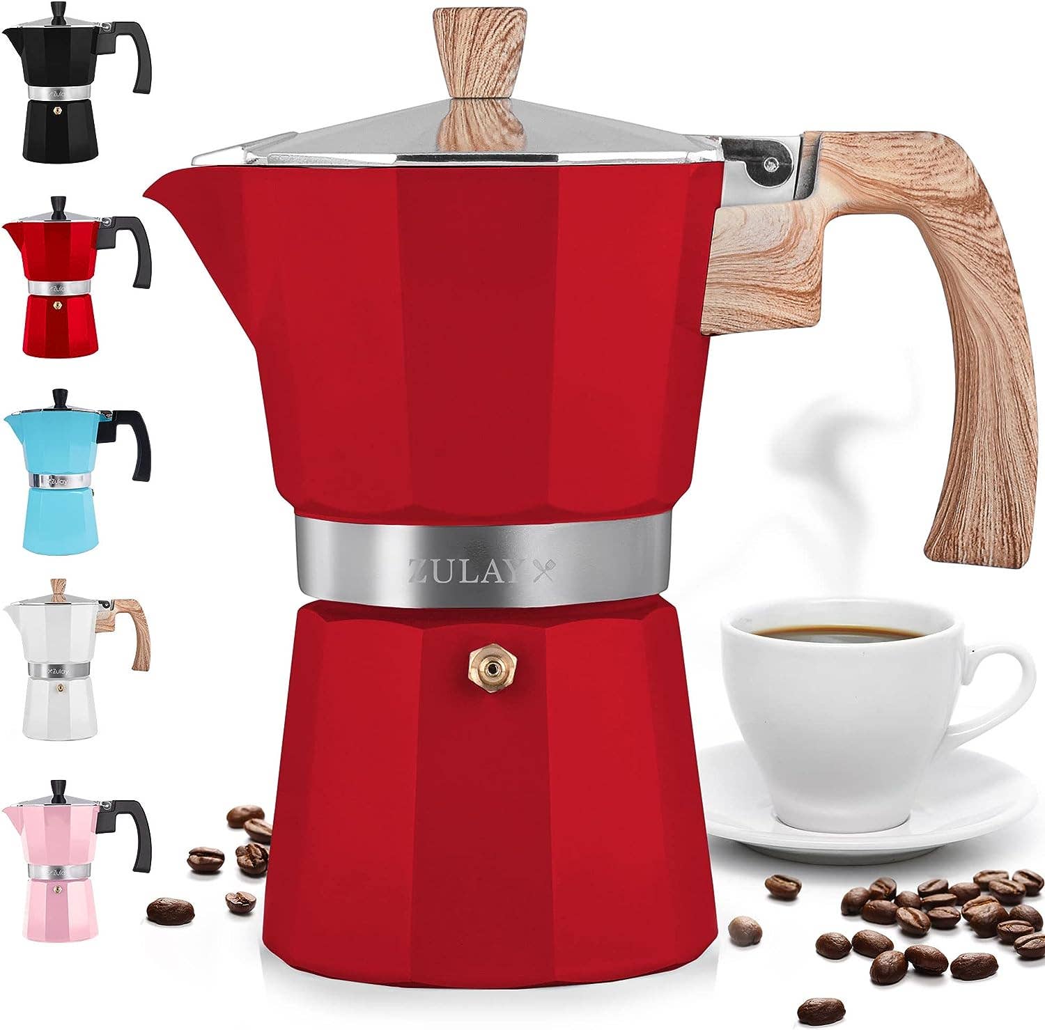 Zulay Kitchen - Wholesale Espresso Maker - Stovetop Espresso Cup Moka Pot - 5 Cup1