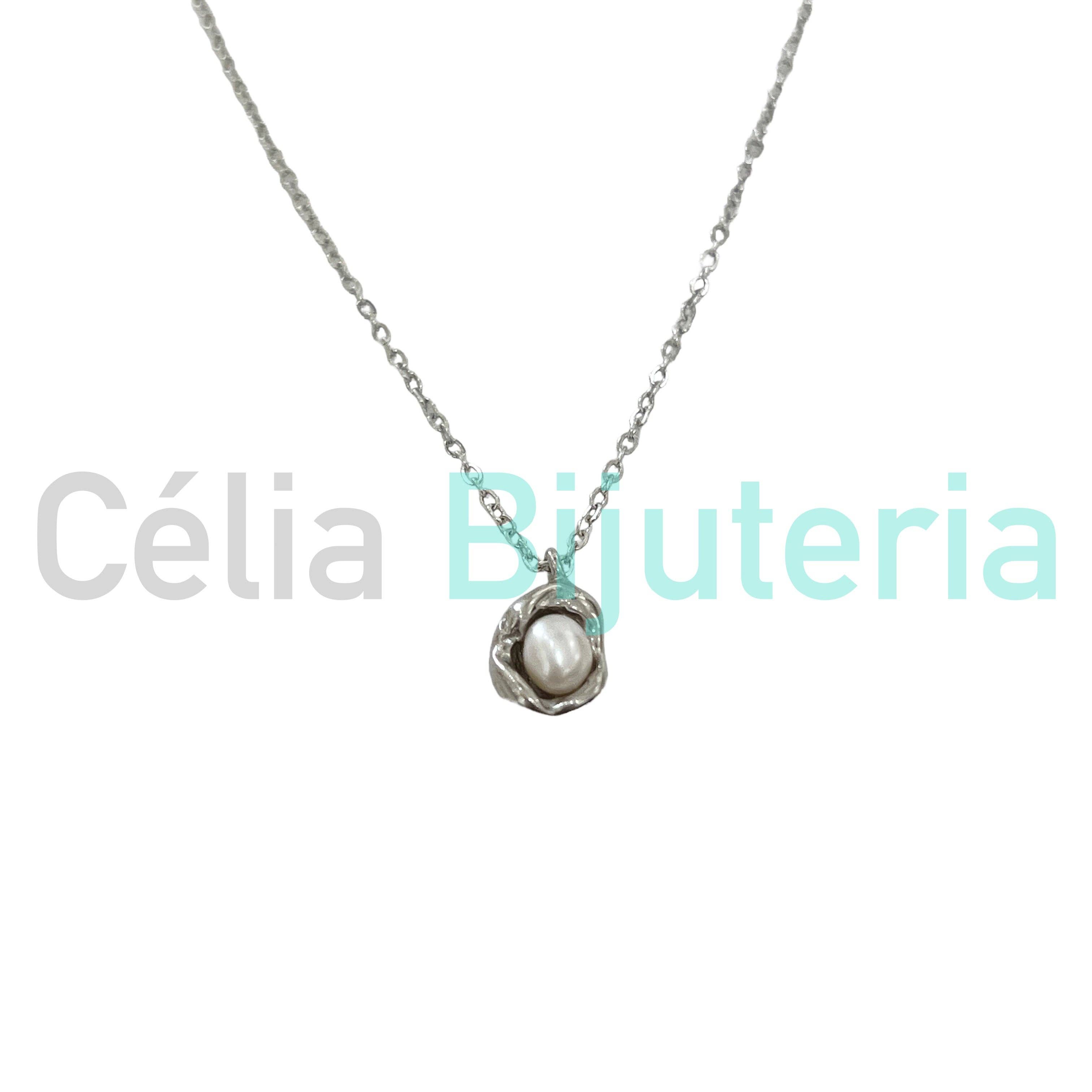 Celli Biju - Vendita all'ingrosso Collane a bavaglio - Collana in acciaio - perla d'acqua dolce1