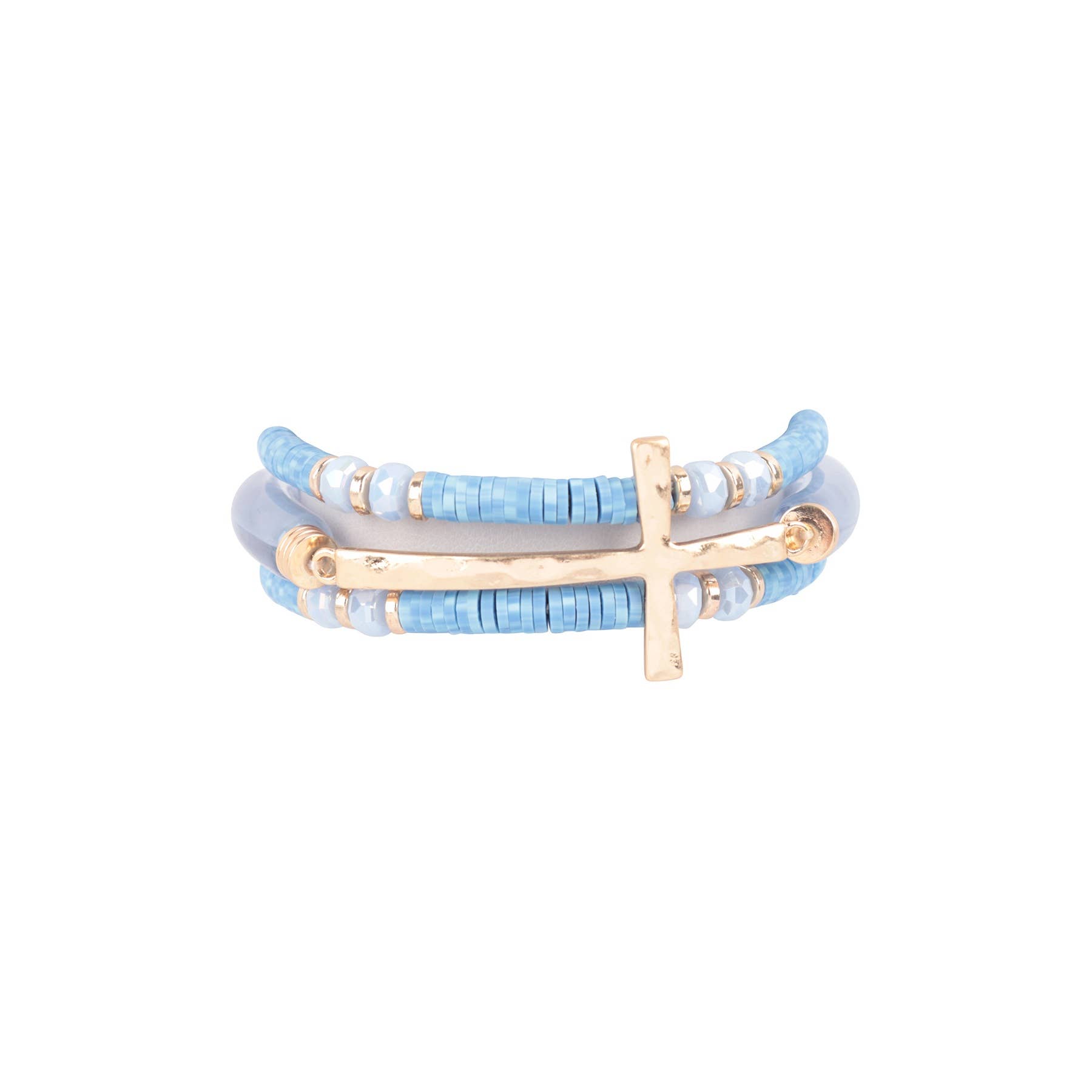 MYS Wholesale Inc - Vente Bracelet de perles - Bracelet extensible en résine Cross Fimo Tubular Beads2