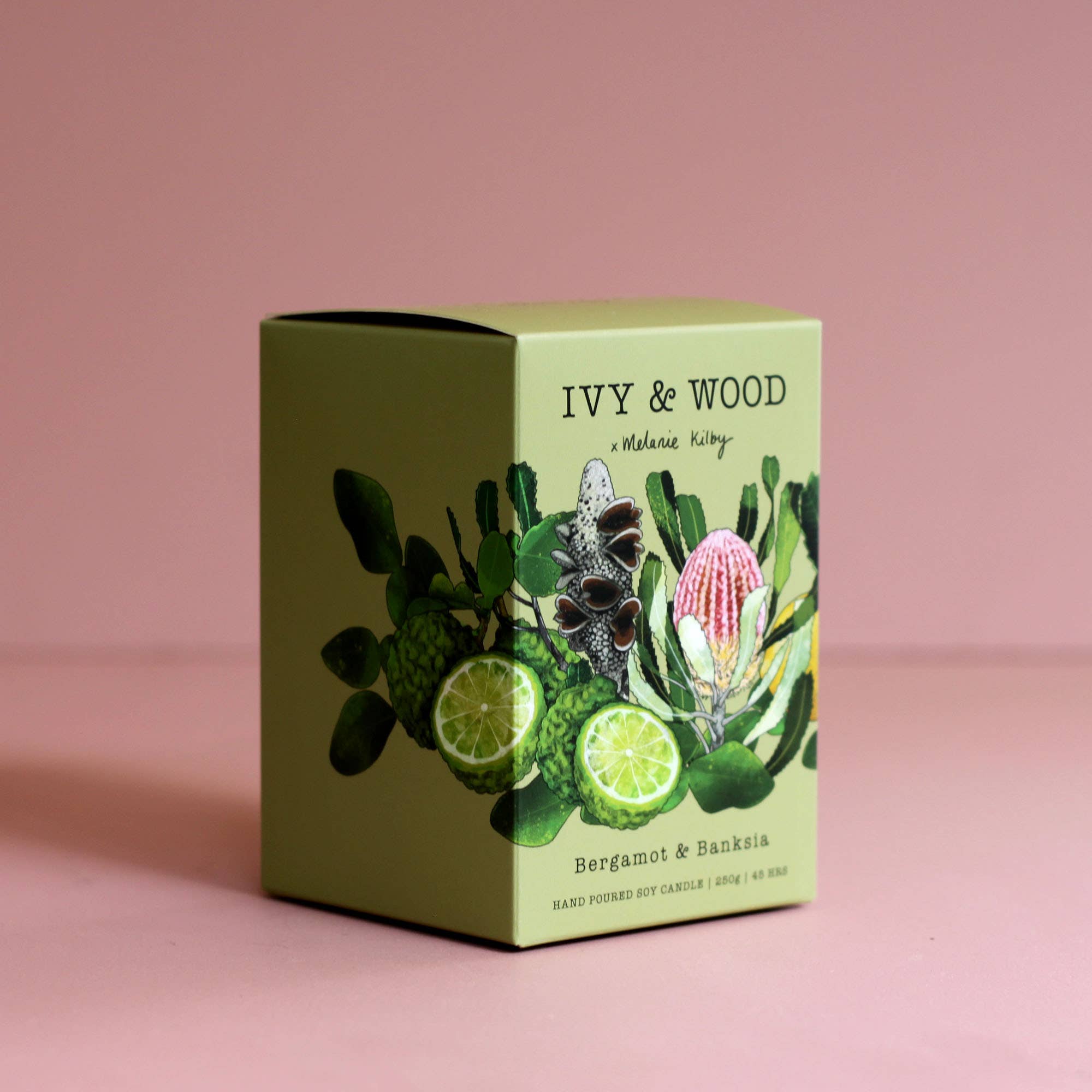 Ivy & Wood – wholesale Jar/filled candle – Australiana: Bergamot & Banksia Soy Candle1