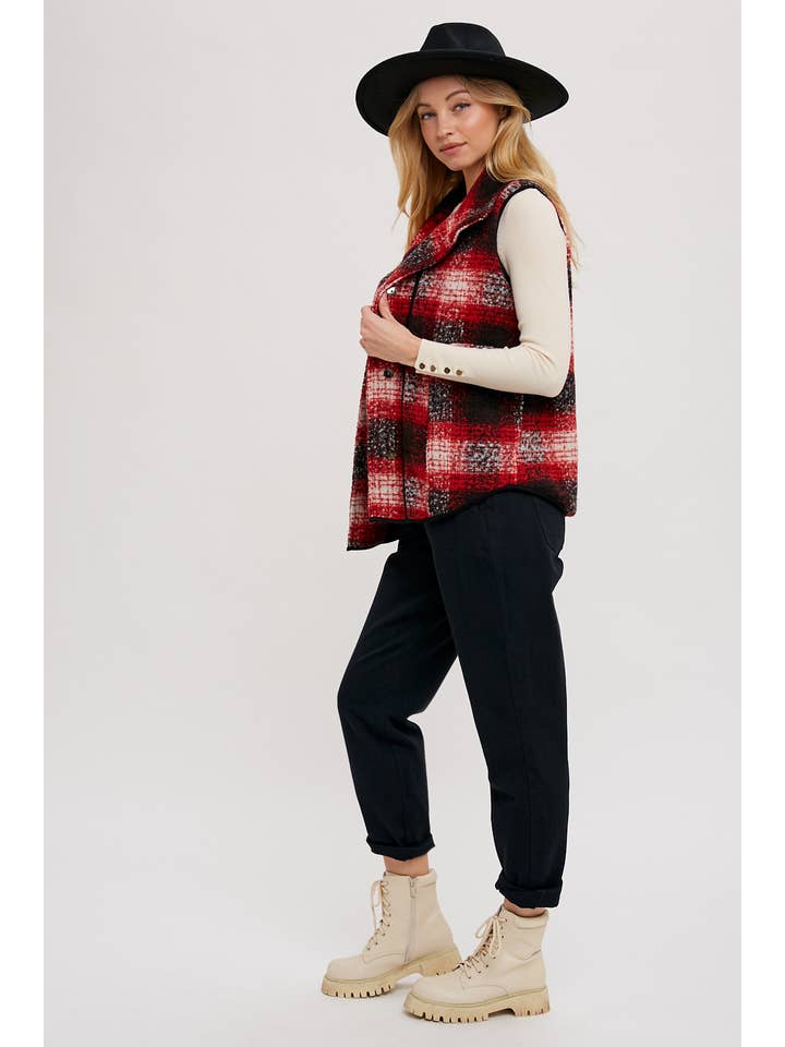 Bluivy - Wholesale Outerwear Vest - Women’s - FLANNER PLAID VEST19