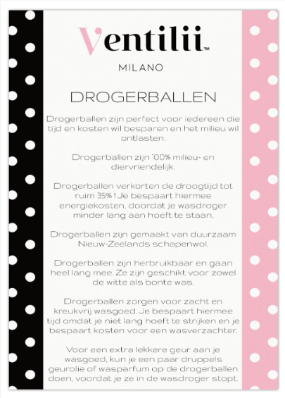 DM Retail BV - Wholesale Interior Scent - Wholesale Dryer Balls - 3 dryer balls 7cm with pink heart from sheep's wool1