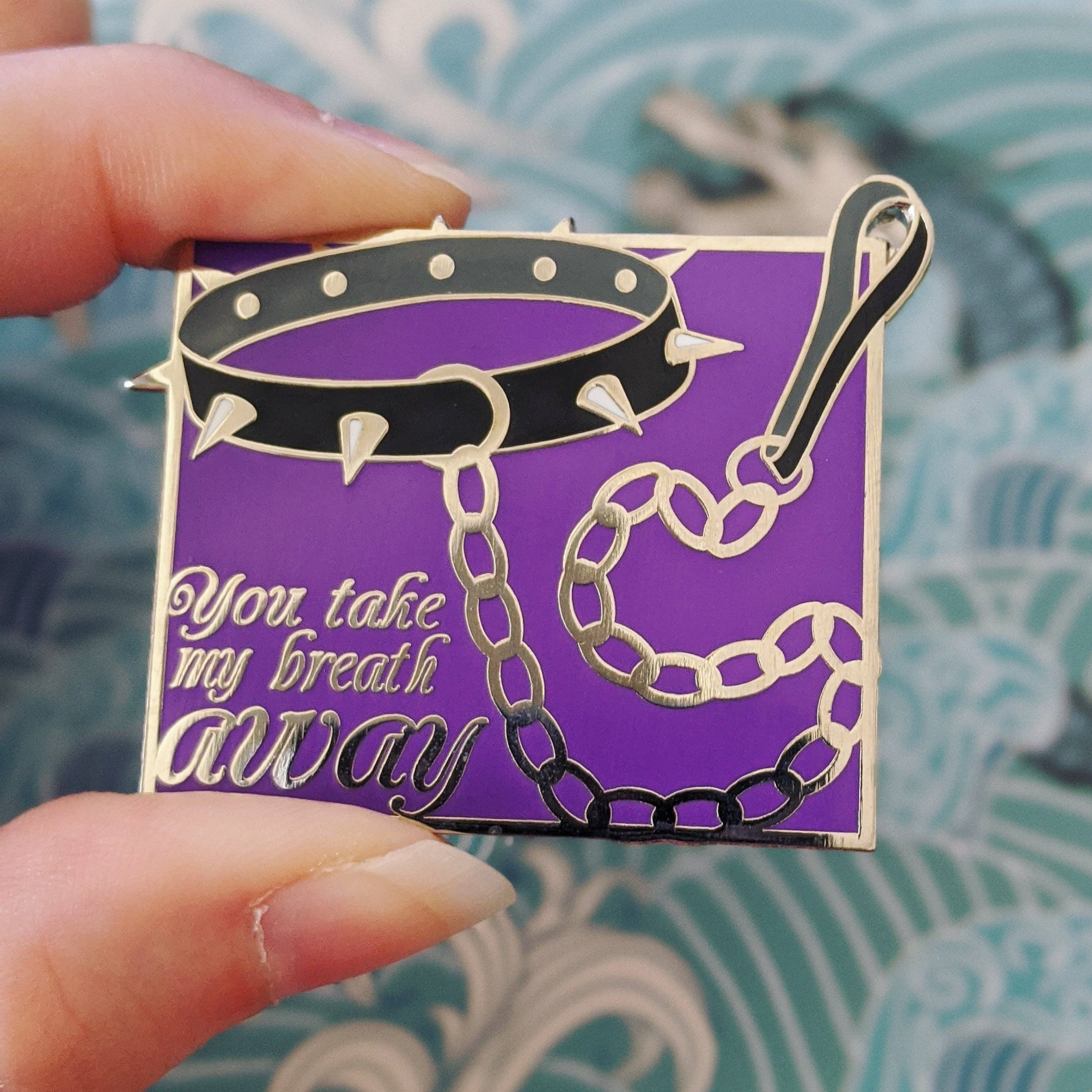 Cunning Linguist Co. - Wholesale Lapel pin/button - Choker - collar w/ leash, erotic, kinky sexy, enamel pin