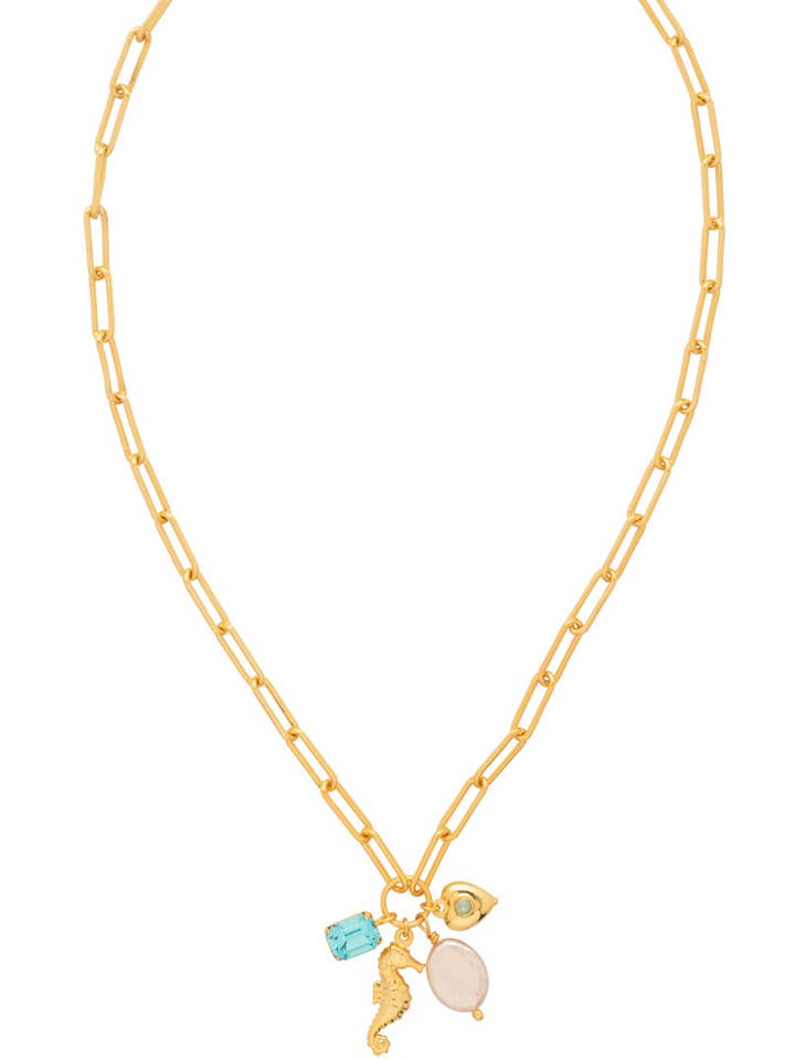 Seahorse Charm Pendant Necklace - NGE5BGCSD for wholesale by Sorrelli