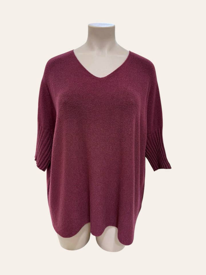 C'MELODIE - Wholesale Knit Sweater - Women's - Plus size - Oversized V-neck sweater7