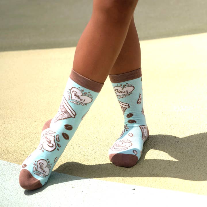 Boogie Toes - Wholesale Socks – Unisex - Coffee Cat - Adult sock - One Hit Wonders - Size M2