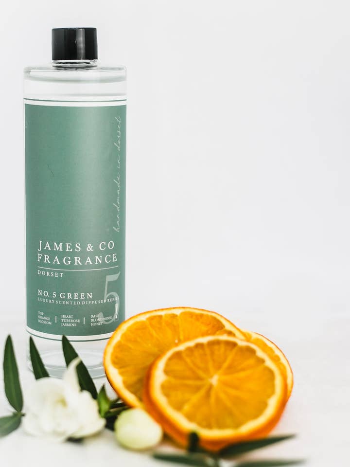 No. 5 Green Diffuser Refill Oil for wholesale by James & Co Fragrance