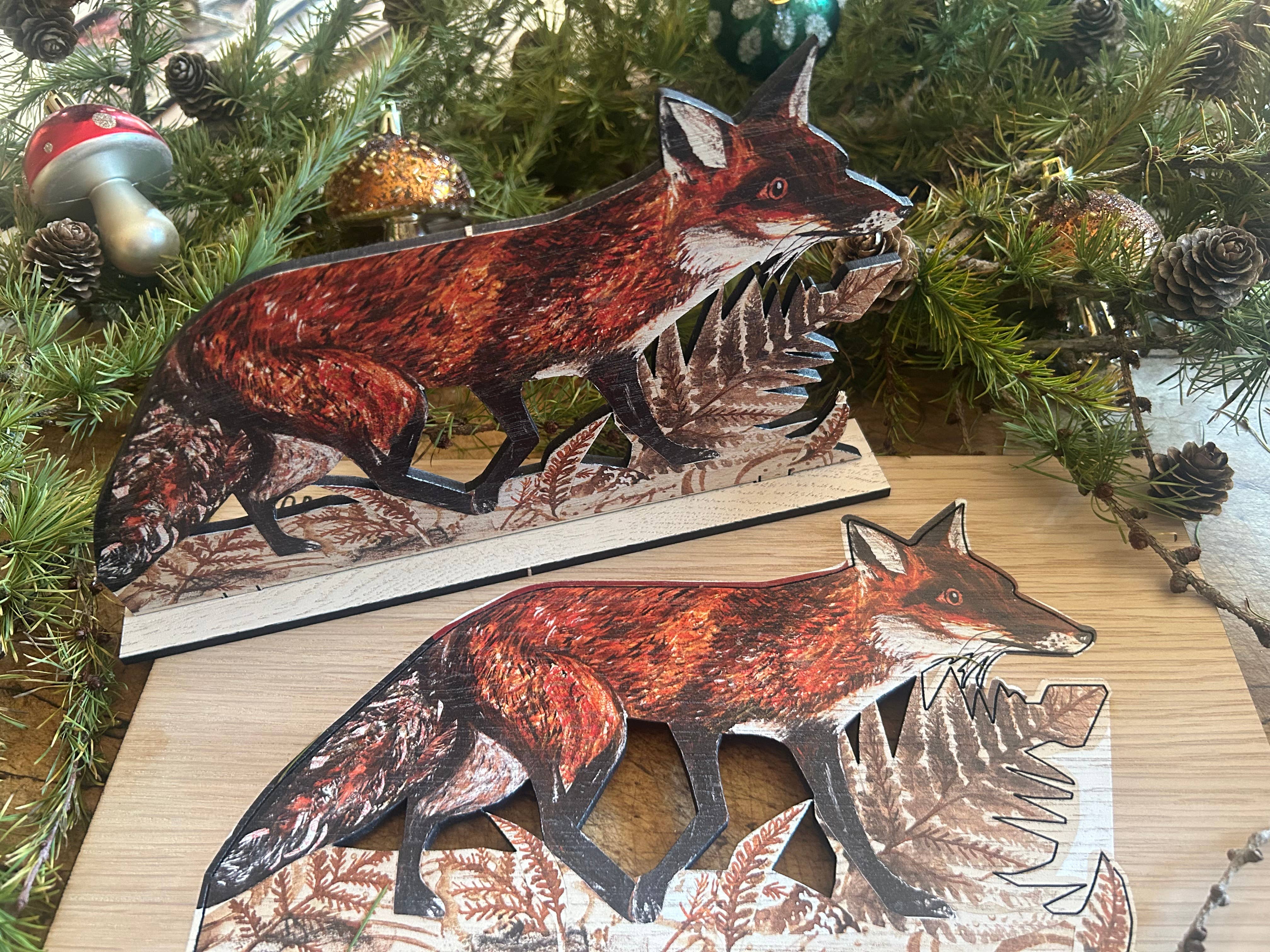 Clare O’Neill Artworks – wholesale Ornament – Mr Foxy Wooden ornament 4