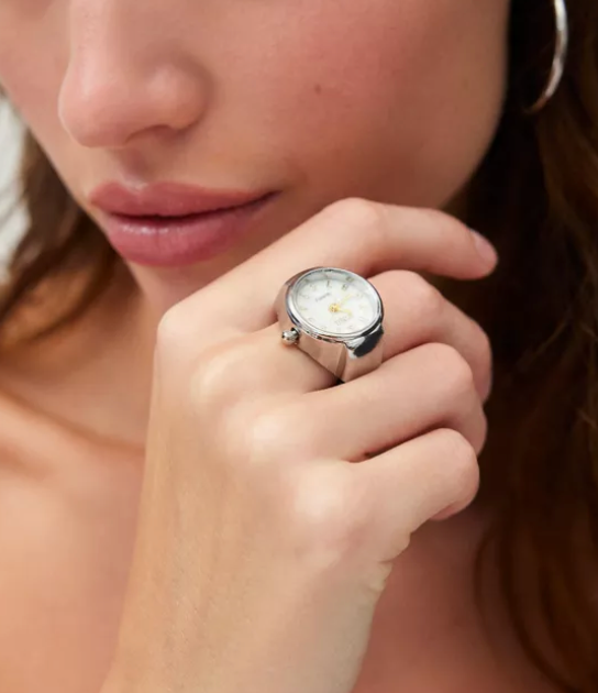 HoopLa - Wholesale Cocktail/Statement Ring - Watch Ring- Stainless Steel- Quartz Stretch Ring- Gift Box10