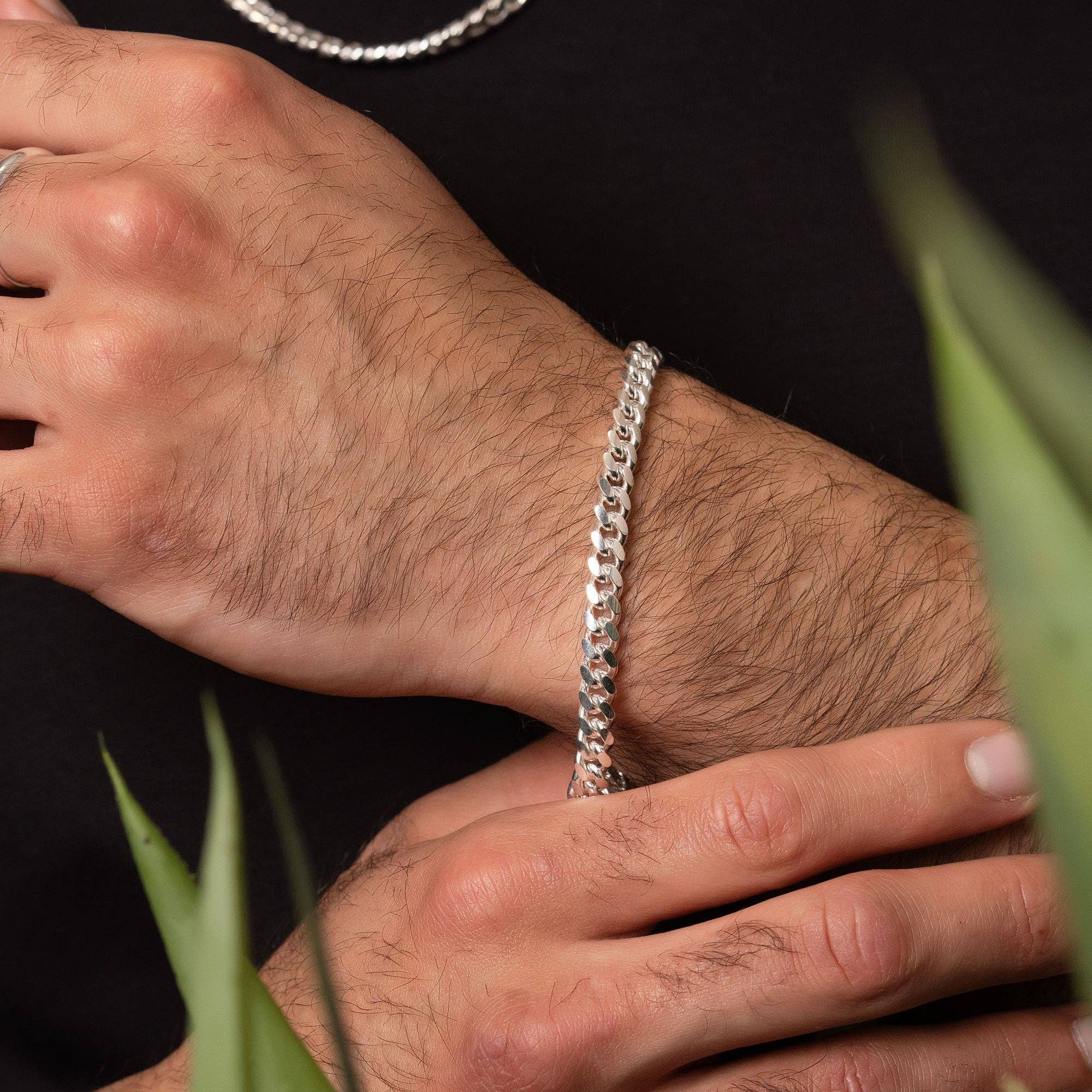 Pori Jewelry - Wholesale Link & Chain Bracelet - Mens Italy 925 Solid Sterling Silver Miami Cuban 8" Bracelet Available In 5,6,7MM1