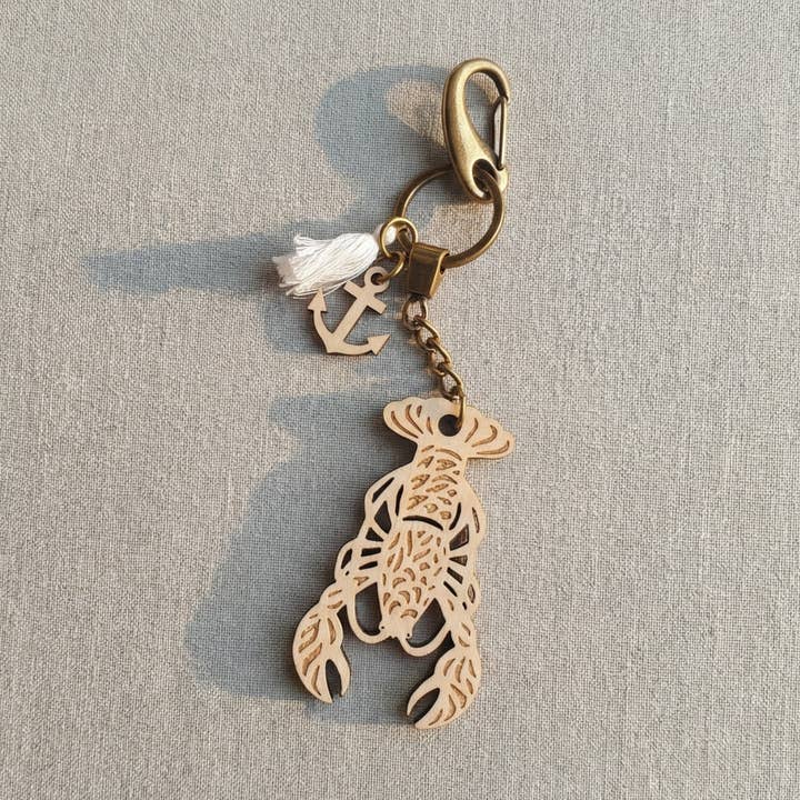 Massief houten gegraveerde tassieraad – Kreeft – Maritiem thema voor wholesale door LILLADREY