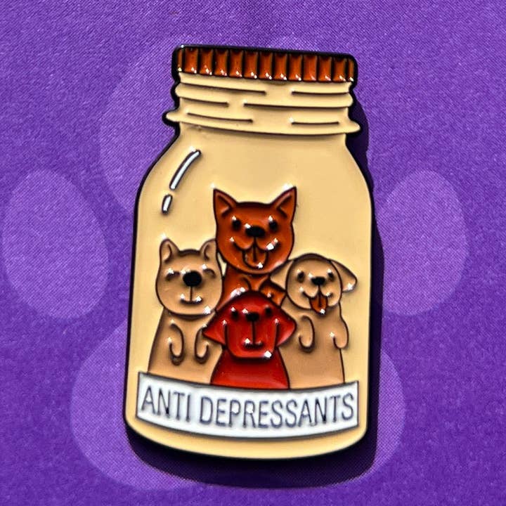 Best Friend Supplies Co - Wholesale Lapel Pin/Button - Dog Anti Depressants - Enamel Pin0