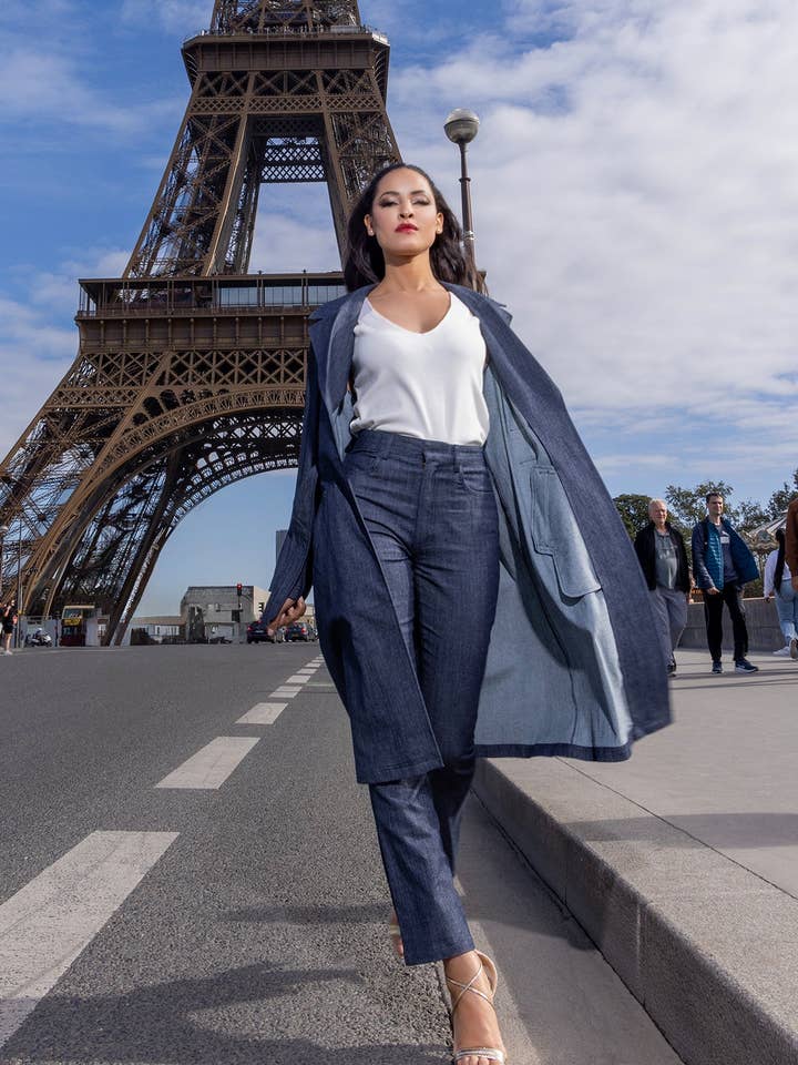 La Peony Clothing - Wholesale Trench Coat - Women's - The Alexandra Denim Trench2