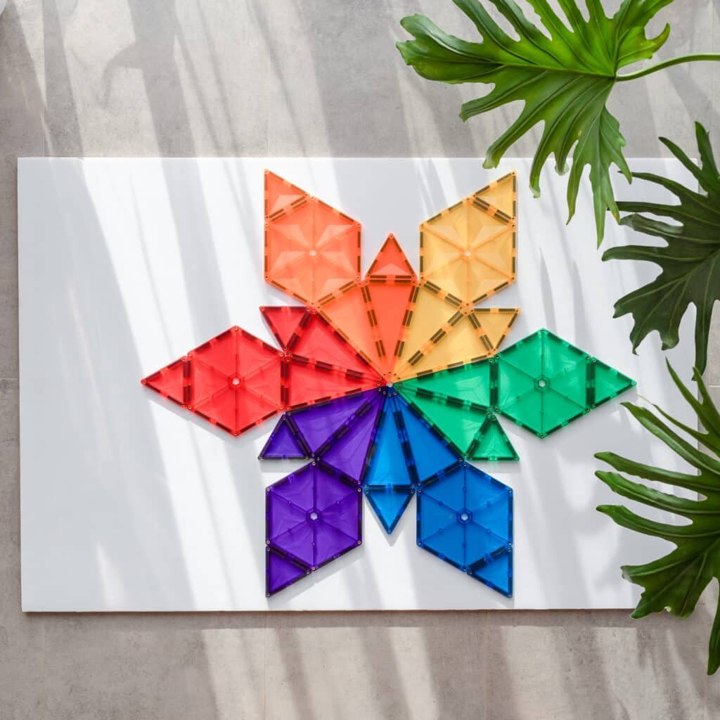 CONNETIX - Wholesale Building Set - Kids - CONNETIX Magnetic Tiles Rainbow Geometry Pack, 30 Pieces4