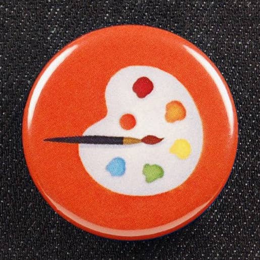 Artist Palette Button (#6000) for wholesale by Inkello Letterpress