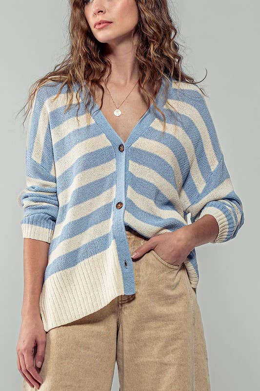 Heyday - Wholesale Cardigan - Women's - Cozy and Free Striped Cardigan14