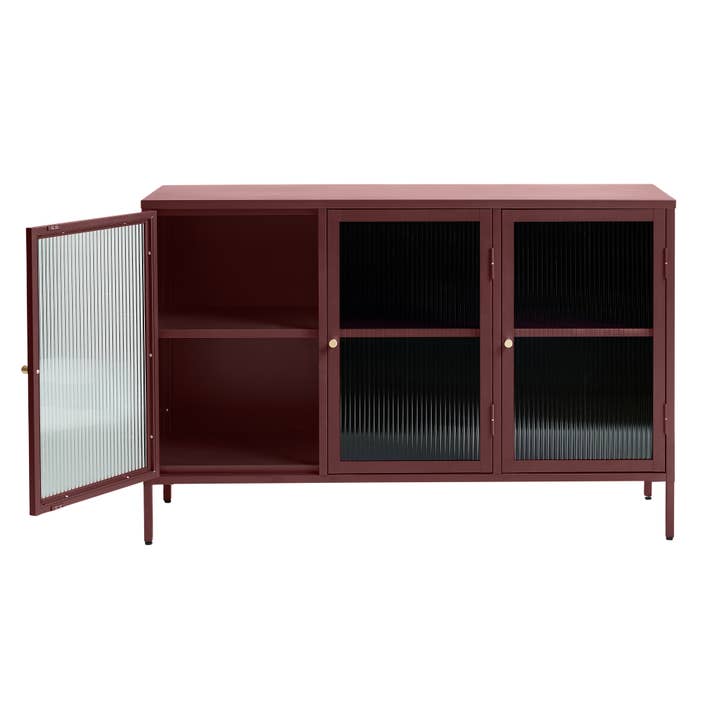 1146UFDWine Red Steel Sideboard for wholesale on Faire