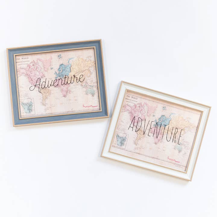 "Adventure" World Map for wholesale by Sadie & June