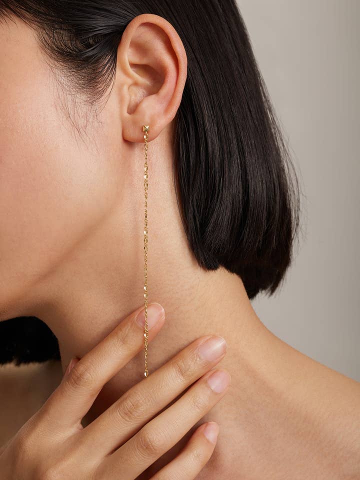 Gold Long Drop Earrings for wholesale by Shine Gallery