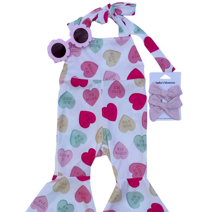 Andi Pleated Bell Bottom Jumpsuit - Conversation Hearts and other Purchase Wholesale andi. Free Returns & Net 60 Terms on Faire trending on Faire.