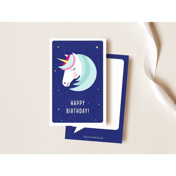Mini mappa UNICORNO biglietto di compleanno per la vendita all'ingrosso da parte di TANTE TIA
