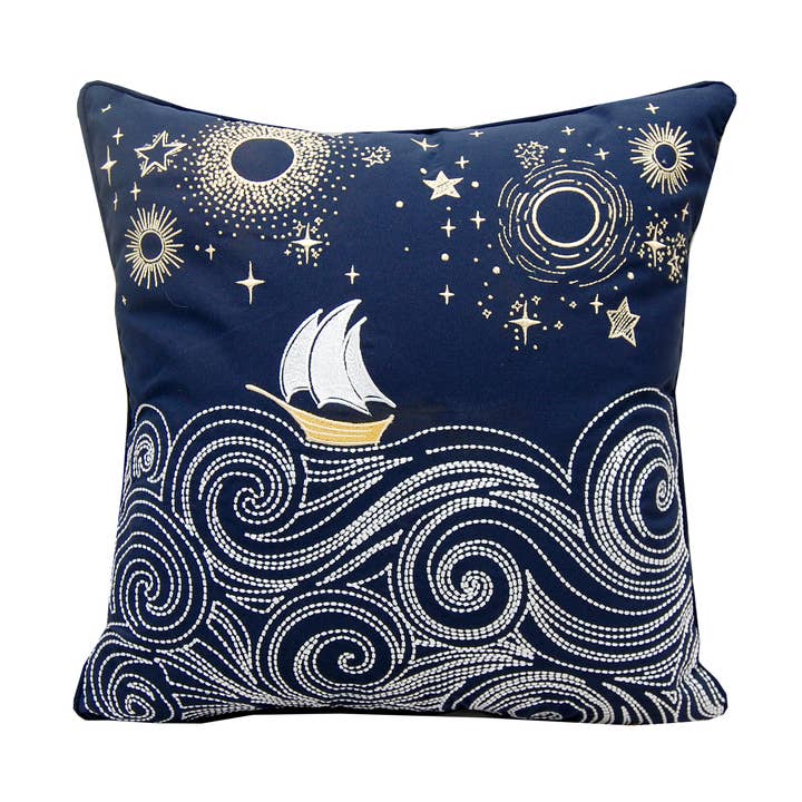 Stormy Seas Indoor/Outdoor Throw Pillow for wholesale by Rightside Design
