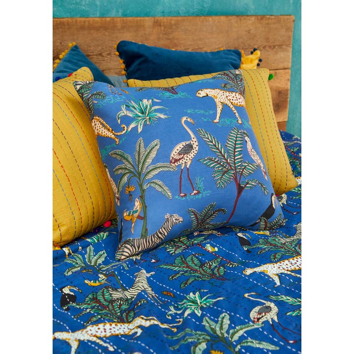 Namaste - Wholesale Throw Pillow Cover - Jungle Print Cushion Cover, 45 X 45cm
