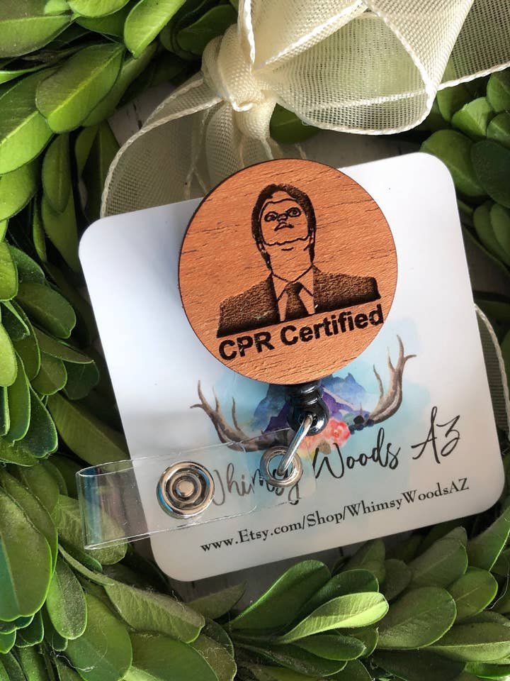 Bobina per badge certificata Cpr, bobina per badge da ufficio umoristica per la vendita all'ingrosso da parte di Whimsy Woods AZ