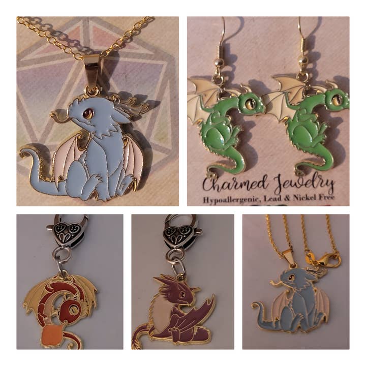 Con-Quest Crafts - Vendita all'ingrosso Collana con ciondolo/pendaglio - Orecchini, collane e tiretti a forma di drago