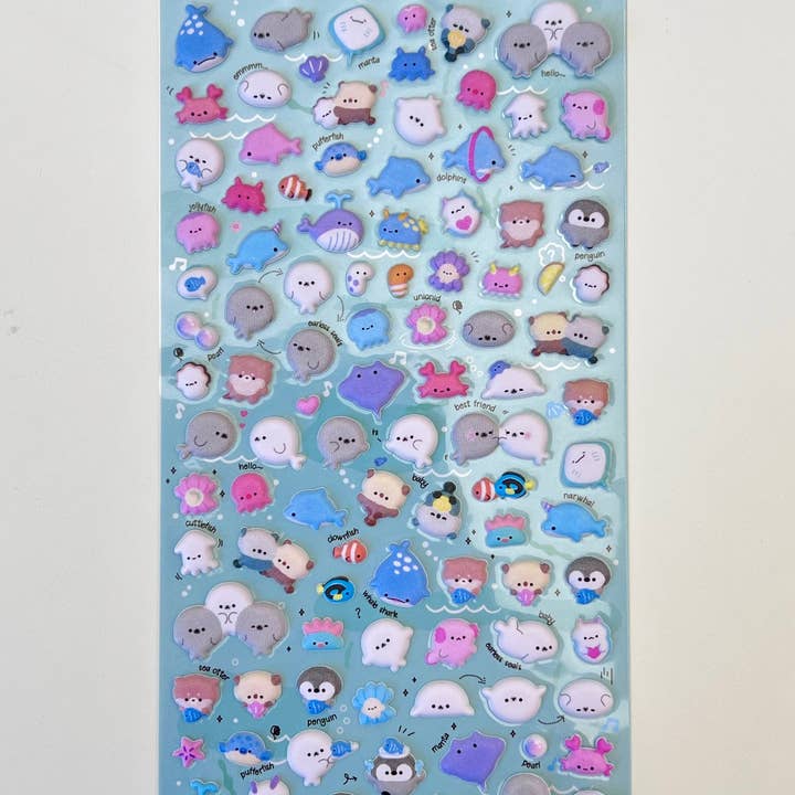 BCmini - Wholesale Sticker - 11023 Tiny Animal Food Court Puffy Assorted Stickers-1218