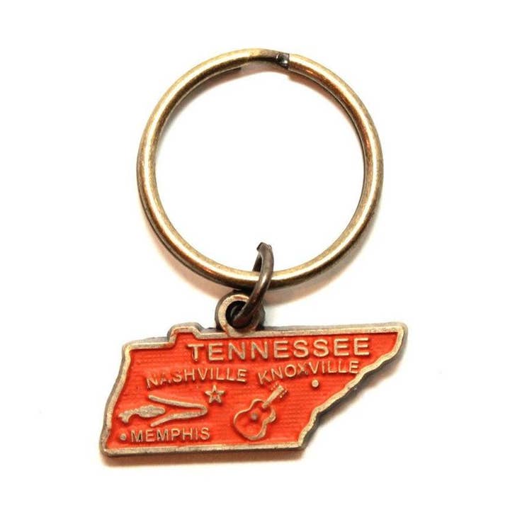 Tennessee Keychain, High Quality Thick Metal State Key Ring for wholesale by Gleeful Peacock