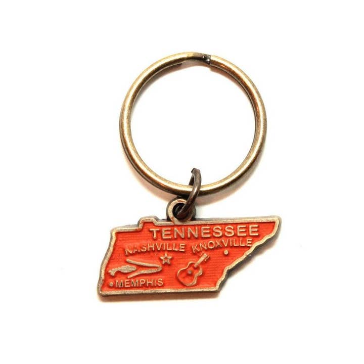 Tennessee Keychain, High Quality Thick Metal State Key Ring for wholesale by Gleeful Peacock