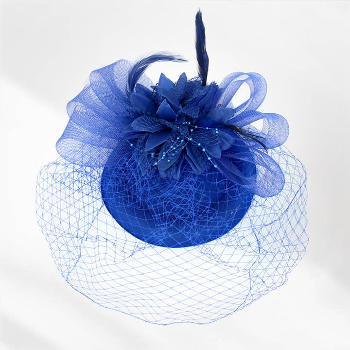 Sensibling Corp. - Wholesale Fascinator hat – Women's - Feather Pearl Mesh Flower Fascinator / Headband
4