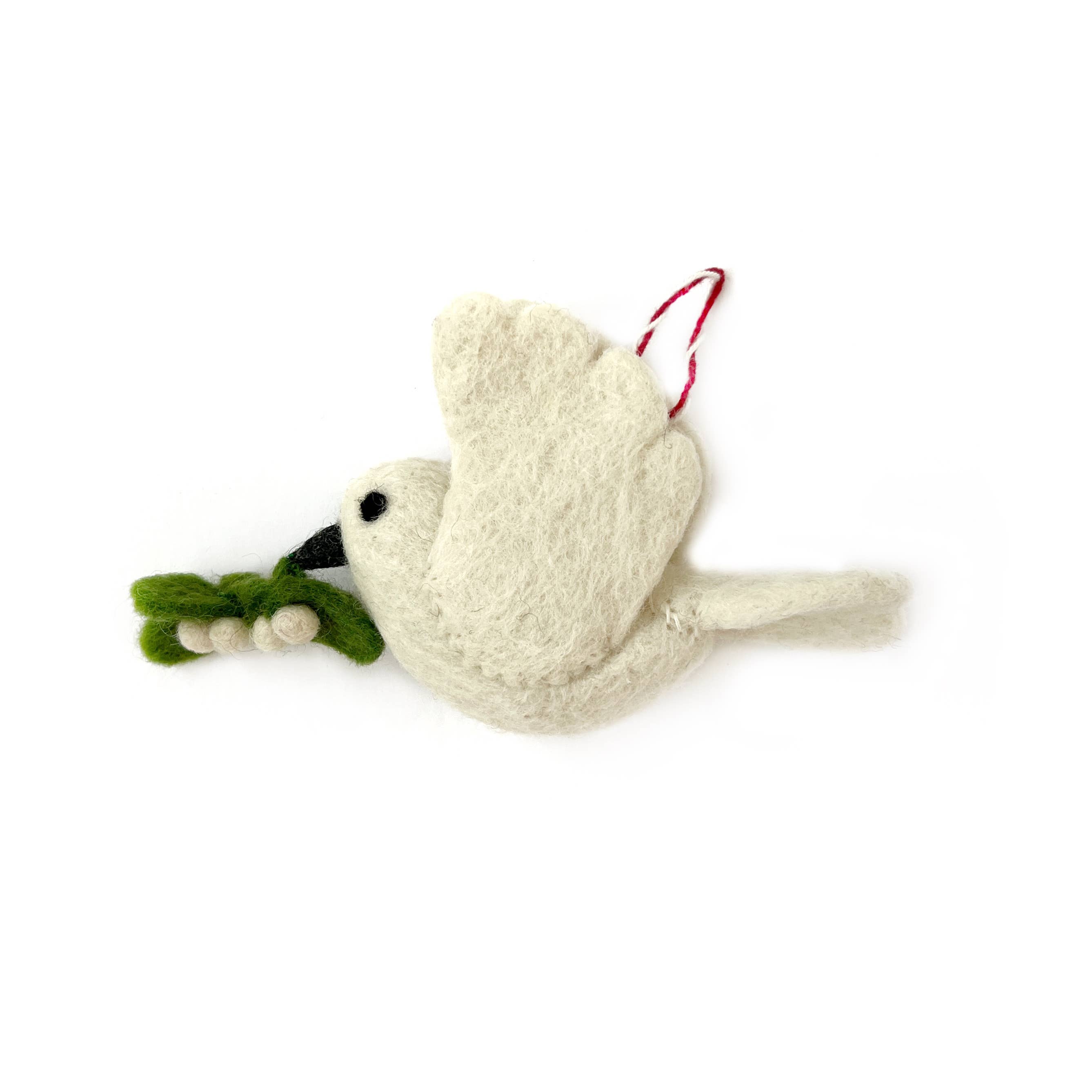 Ornaments 4 Orphans - Wholesale Ornament - Dove with Olive Branch Felt Wool Christmas Ornament1