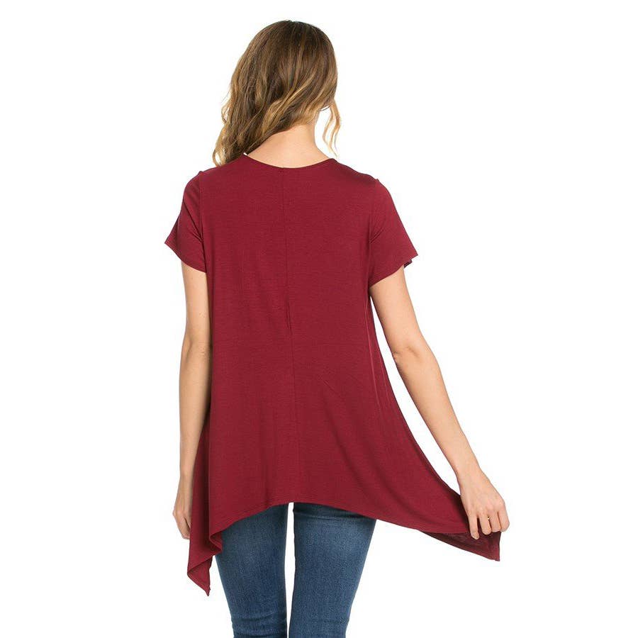 Azules Clothing - Wholesale Tunic - Women's - ATP-2267RS Piko Short Sleeve Tunic2